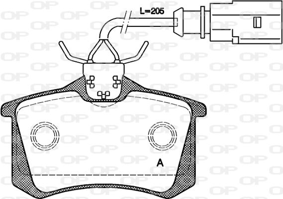 OPEN PARTS Комплект тормозных колодок, дисковый тормоз BPA0263.51